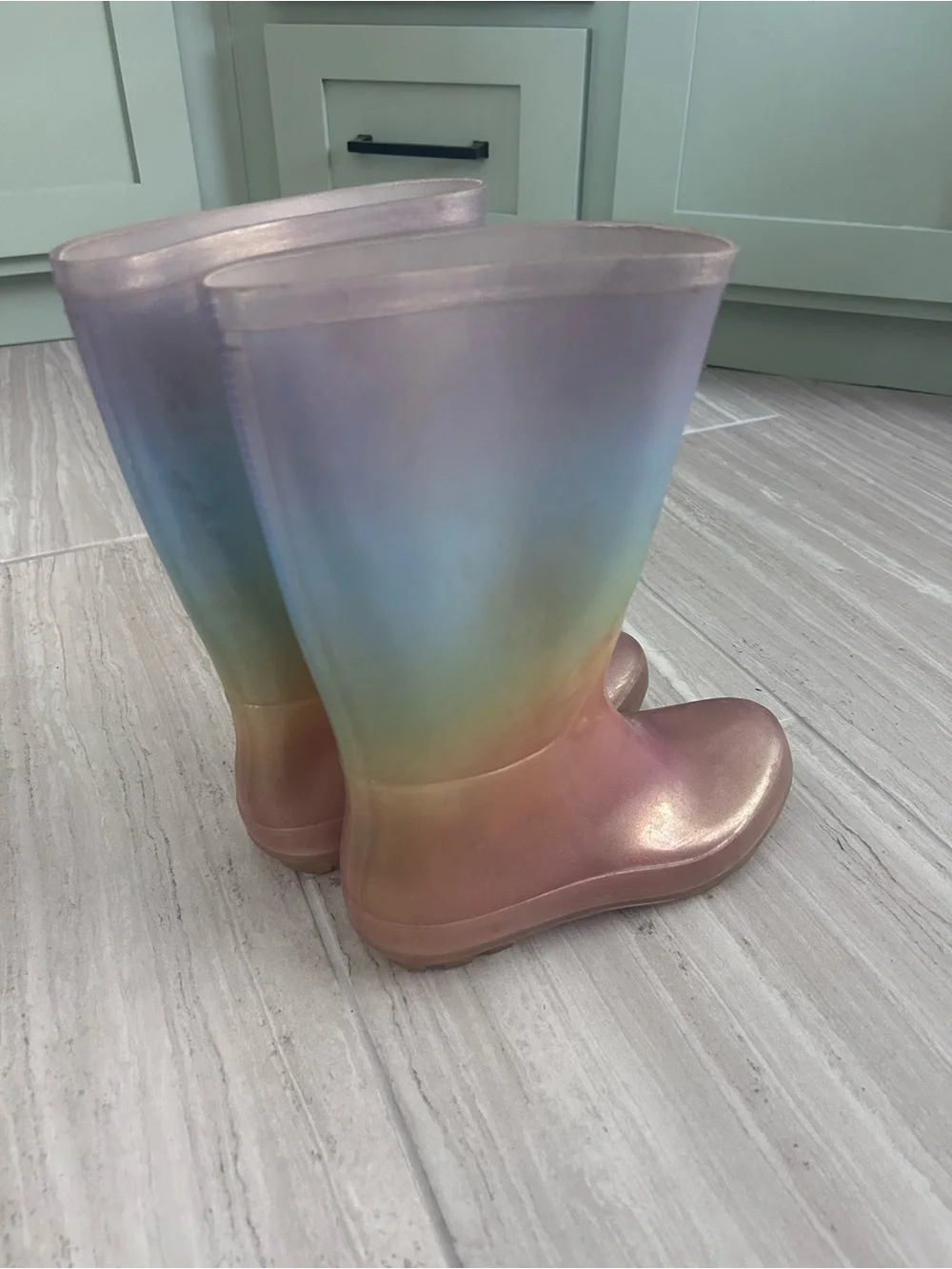 Target Iridescent Gradient Women's Rain Boots - Pink, Blue, Yellow